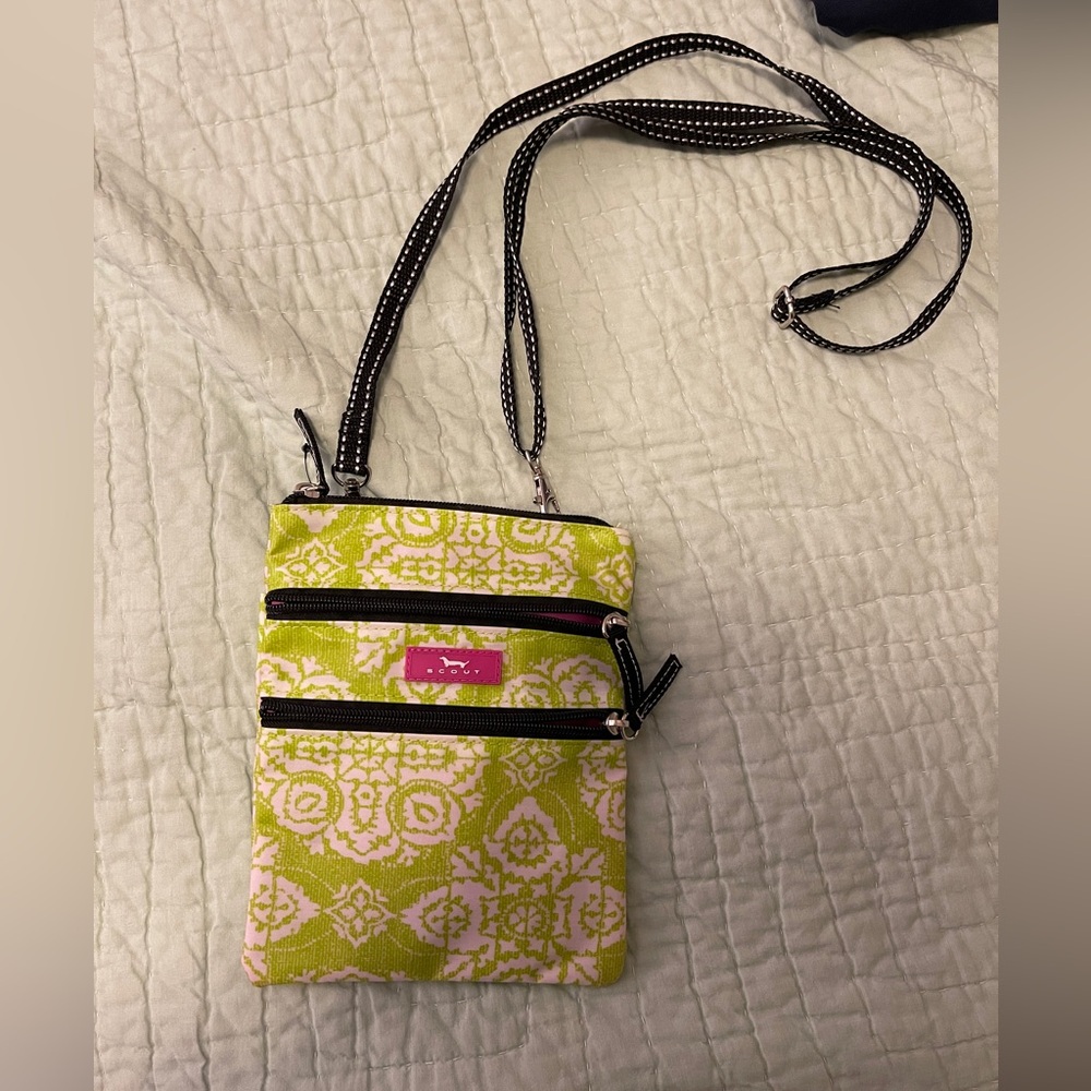 Scout Sally Lime Green and Pink Patterned Crossbody Bag